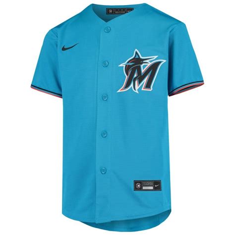 miami marlins nike youth alternate replica team jersey - blue|marlins nike jersey.